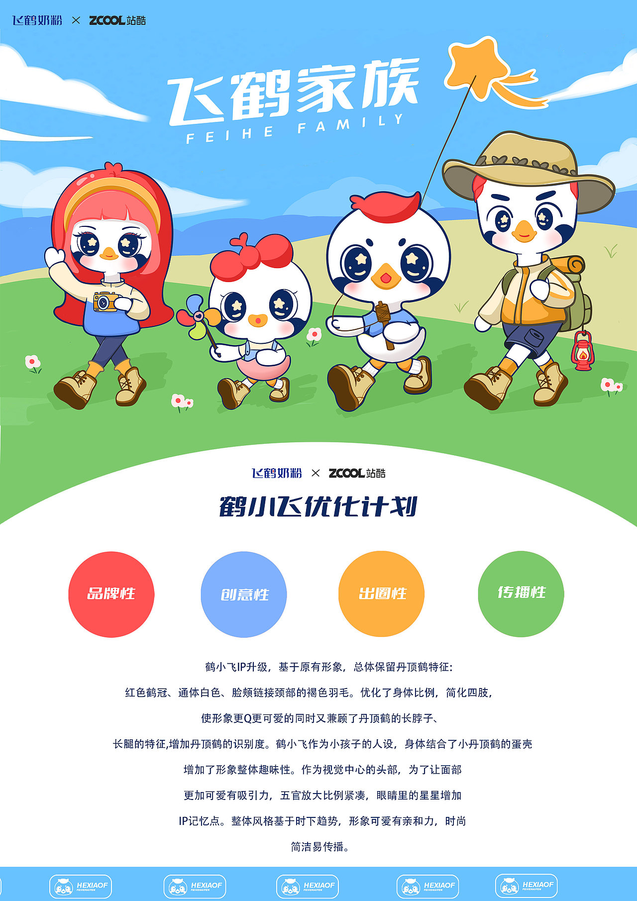 【飞鹤家族】鹤小飞IP设计升级&家族成员IP设计（图ZMzM5MTE1MTU2） - IP形象 - 站酷设计师易安闫原创素材 - 站酷ZCOOL