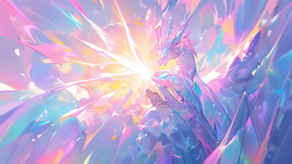 彩色水晶龙（图ZMzY4NjA5NTI0） - AI作品 - 站酷设计师山水的相逢原创素材 - 站酷ZCOOL