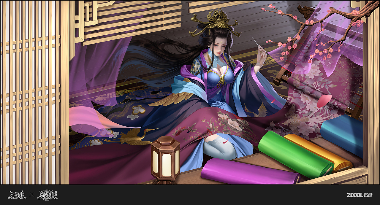 蜀绣薛灵芸（图ZMzQ4MDQzNTky） - 概念设定 - 站酷设计师我怕风浪大原创素材 - 站酷ZCOOL