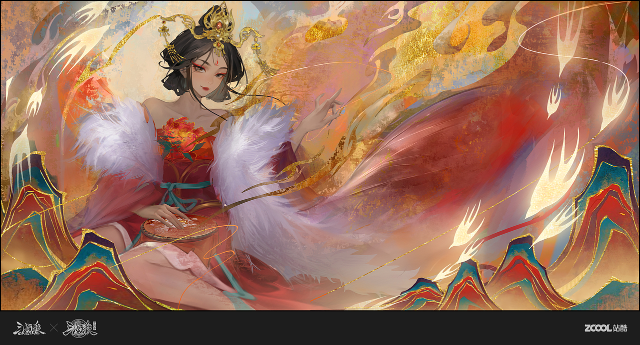 “蜀绣江山”————三国杀 族·吴苋（图ZMzQ4NDAzMjM2） - 概念设定 - 站酷设计师晓识白玉盘原创素材 - 站酷ZCOOL