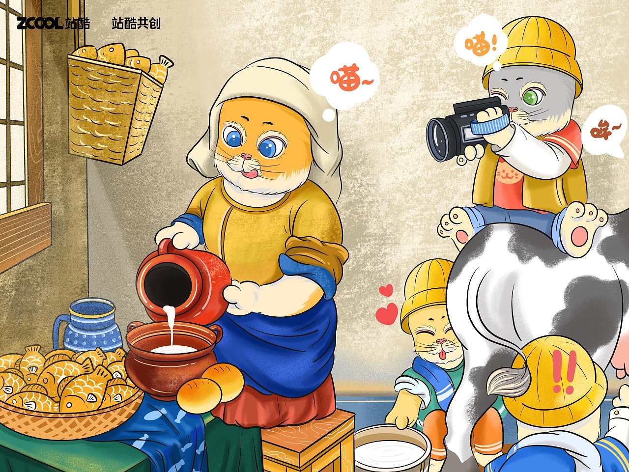 世界名画100｜清喵艺术博物馆（图ZMzQxNjEyMjYw） - 艺术插画 - 站酷设计师清喵原创素材 - 站酷ZCOOL