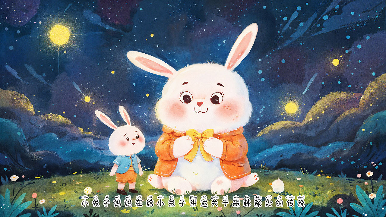 《小兔子的冒险之旅》儿童绘本（图ZMzY5MDk5ODA4） - AI作品 - 站酷设计师涟西原创素材 - 站酷ZCOOL