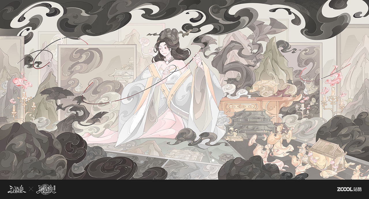 三国杀【一将成名-国潮典韵】-锦绣如画·薛灵芸(图ZMzQ3ODY1ODQ4) - 概念设定 - 站酷设计师大白不怕黑原创素材 - 站酷ZCOOL