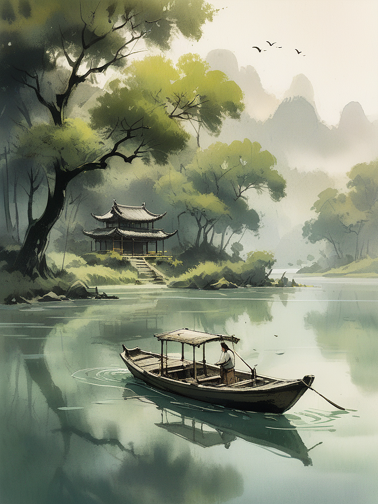 轻舟（图ZMzYzMzQzNjM2） - AI作品 - 站酷设计师渴死的兔子原创素材 - 站酷ZCOOL