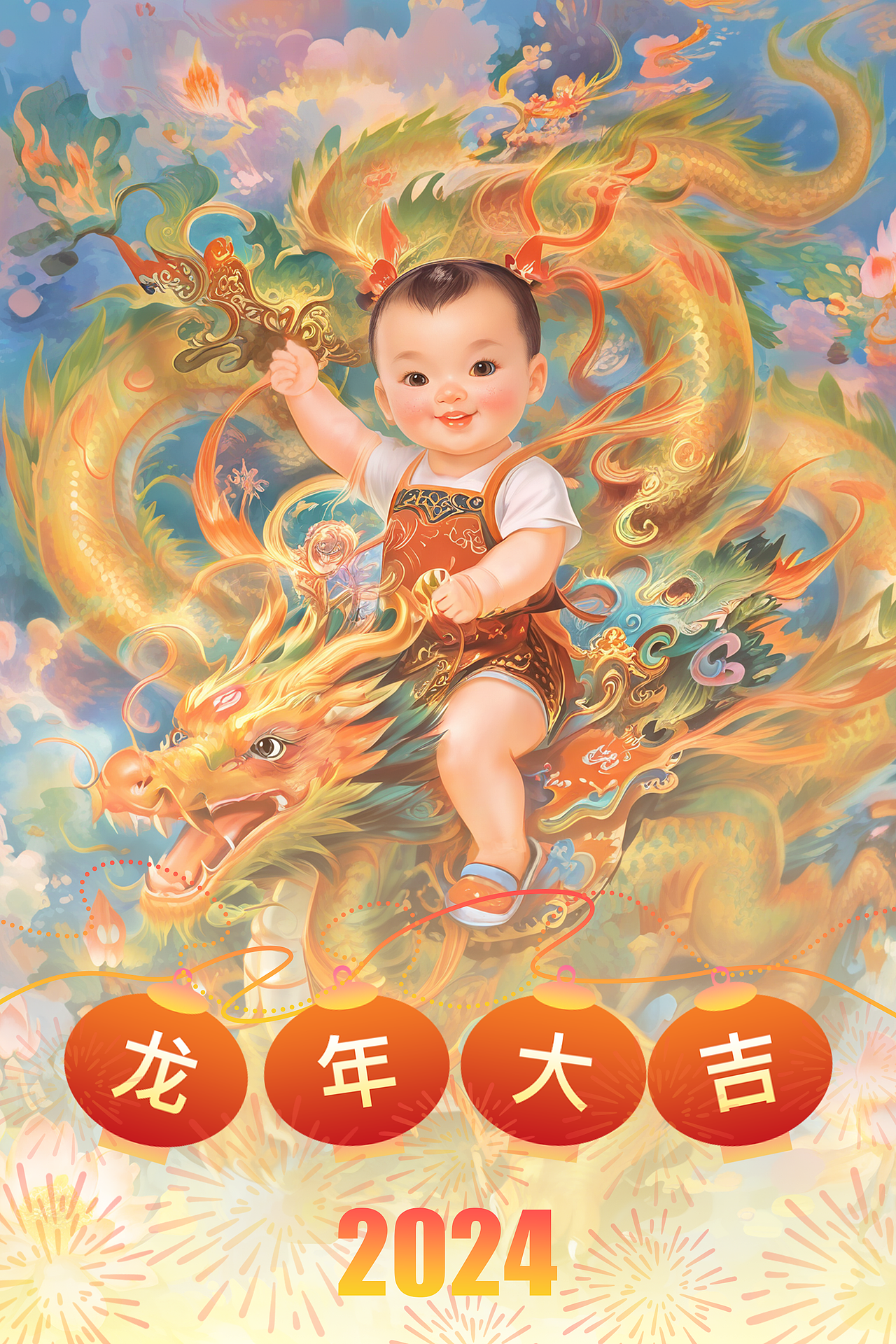 龙年守护神(图ZMzYwNTYzMjI4) - AI作品 - 站酷设计师棉棉的绘画原创素材 - 站酷ZCOOL