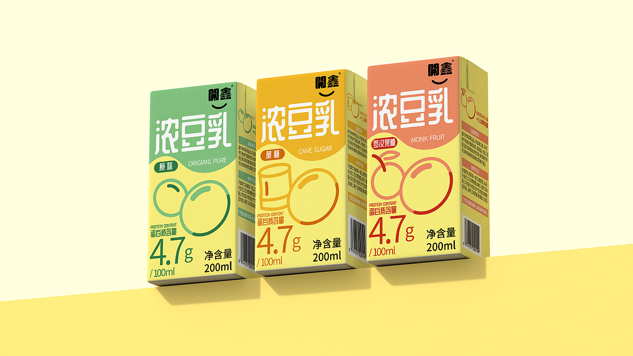 開鑫浓豆乳包装设计-分享美味，传递快乐