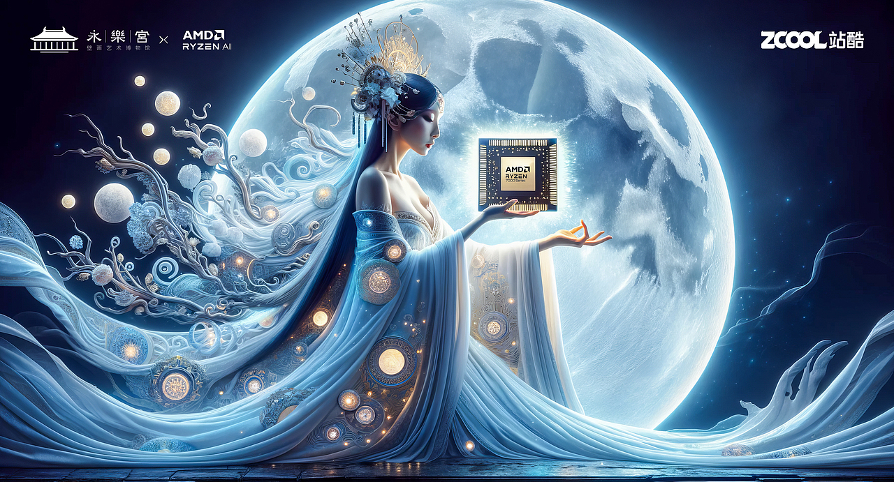 数字仙境：AMD与永乐宫共绘科技神话！（图ZMzU4NzYyMDA0） - AI作品 - 站酷设计师不耳创意设计原创素材 - 站酷ZCOOL