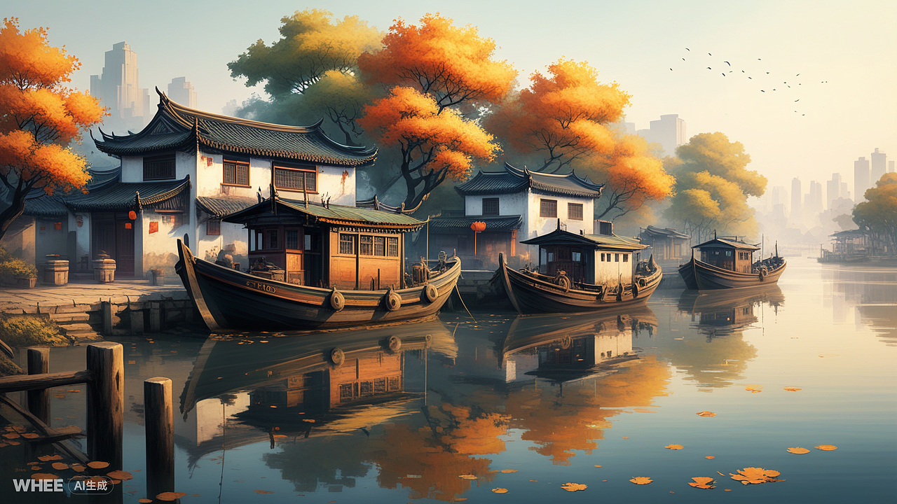 枫桥夜泊（图ZMzY1OTgzODA0） - AI作品 - 站酷设计师设计世空原创素材 - 站酷ZCOOL