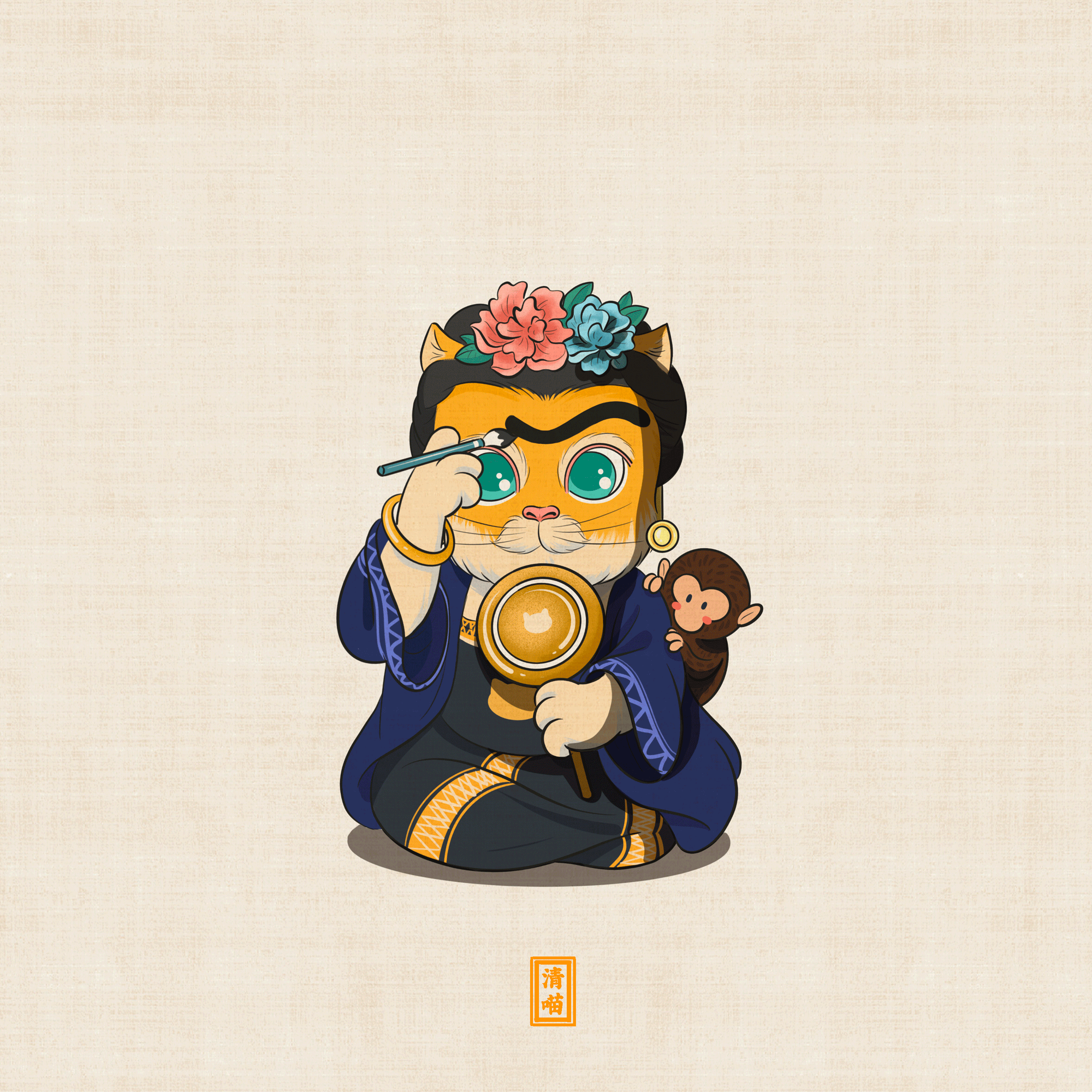 世界名画100｜清喵艺术博物馆（图ZMzQxNjEyMzIw） - 艺术插画 - 站酷设计师清喵原创素材 - 站酷ZCOOL