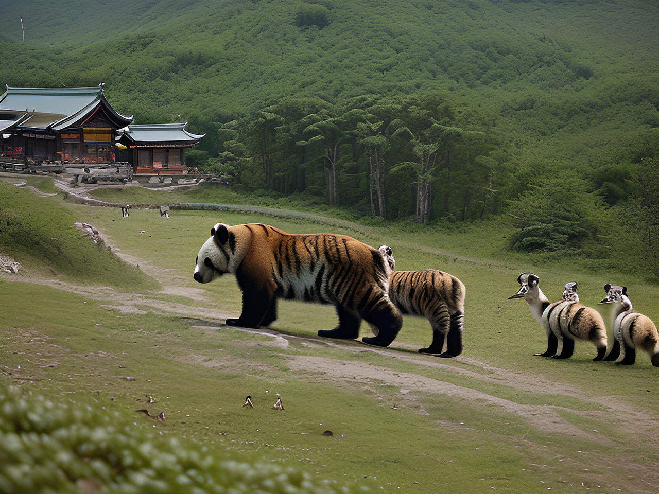 AI 人工智能生成 长白山地方特色 顶流动物园里的动物形象插画与故事分享（图ZMzcwNTUzMzY4） - 海报 - 站酷设计师未来之王原创素材 - 站酷ZCOOL