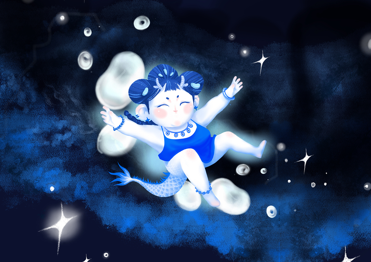 上古神兽｜蔚蓝神兽（图ZMzUwNzgwNzg0） - IP形象 - 站酷设计师WooElla原创素材 - 站酷ZCOOL