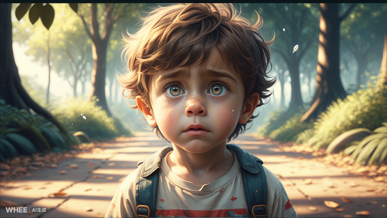 可是，有一天，当小汤姆又来到面包树下时，他脸色苍白，皱着眉头，一脸忧郁。