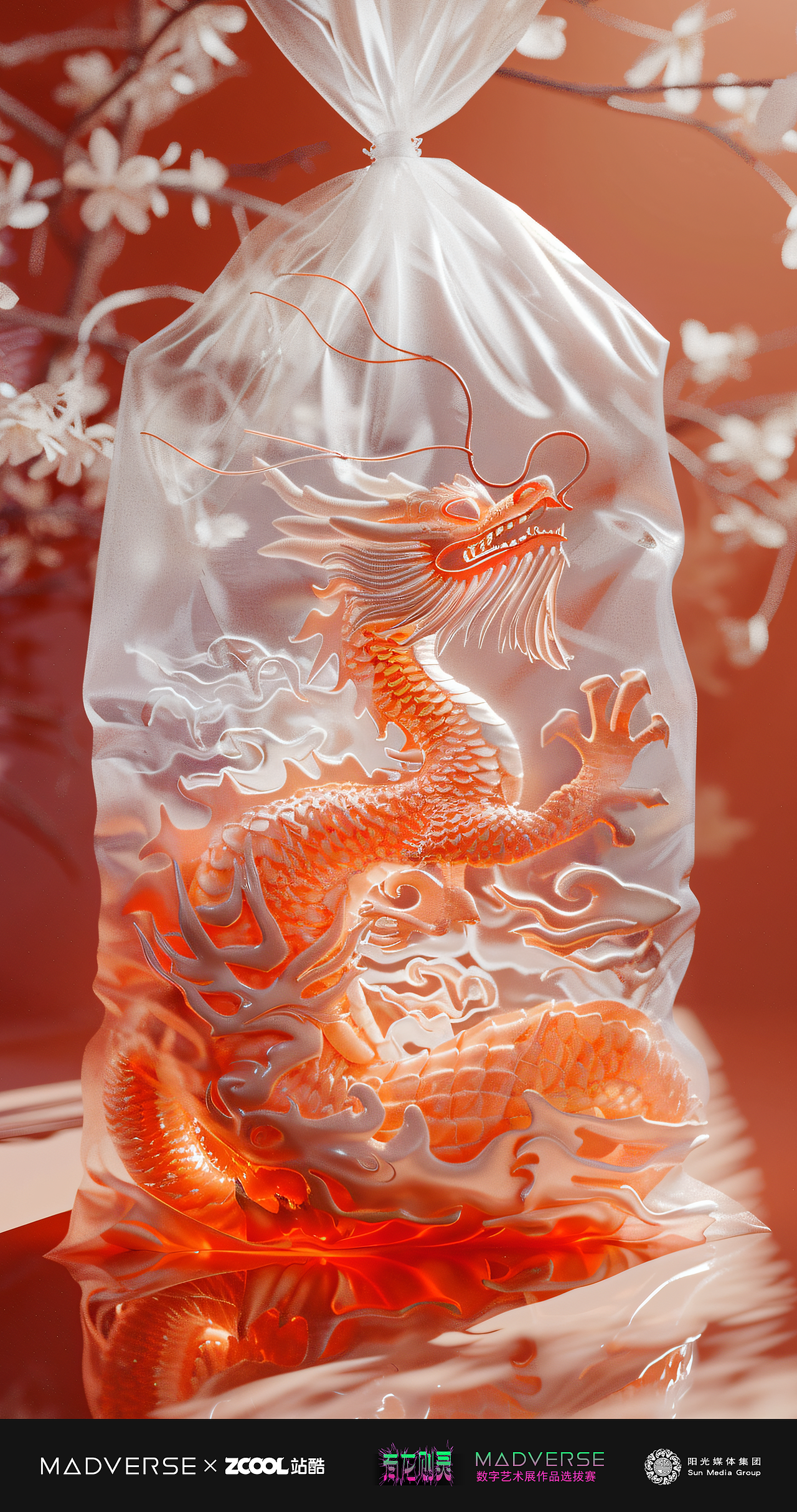 被困在塑料袋里的龙（图ZMzY4NTYwMDg0） - AI作品 - 站酷设计师北山柚原创素材 - 站酷ZCOOL