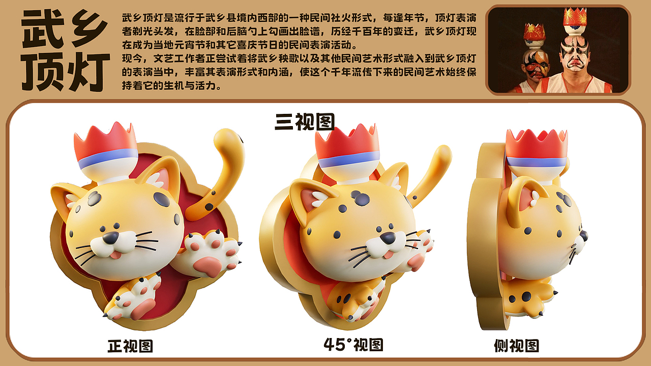 山西长治风俗文化文创设计-立体冰箱贴