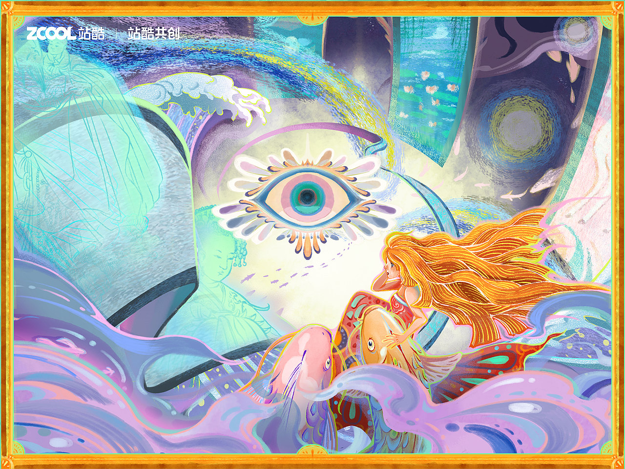 世界名画100｜生生不息（图ZMzQ0MDIwMzMy） - 艺术插画 - 站酷设计师饭盒子原创素材 - 站酷ZCOOL