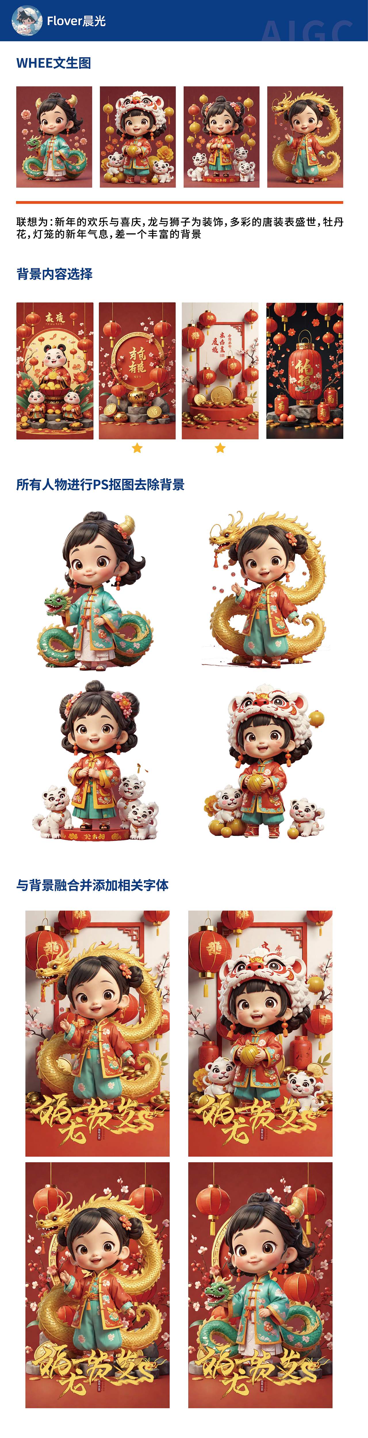 我的龙年AI守护神创意海报（图ZMzU4NDk1NTky） - AI作品 - 站酷设计师Flover湛蓝原创素材 - 站酷ZCOOL