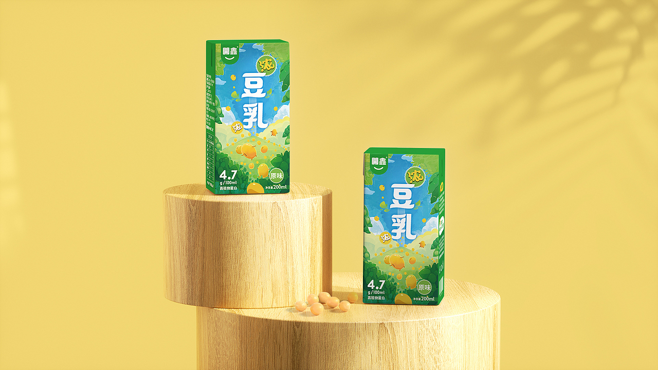 開鑫浓豆乳包装设计/天然系豆乳