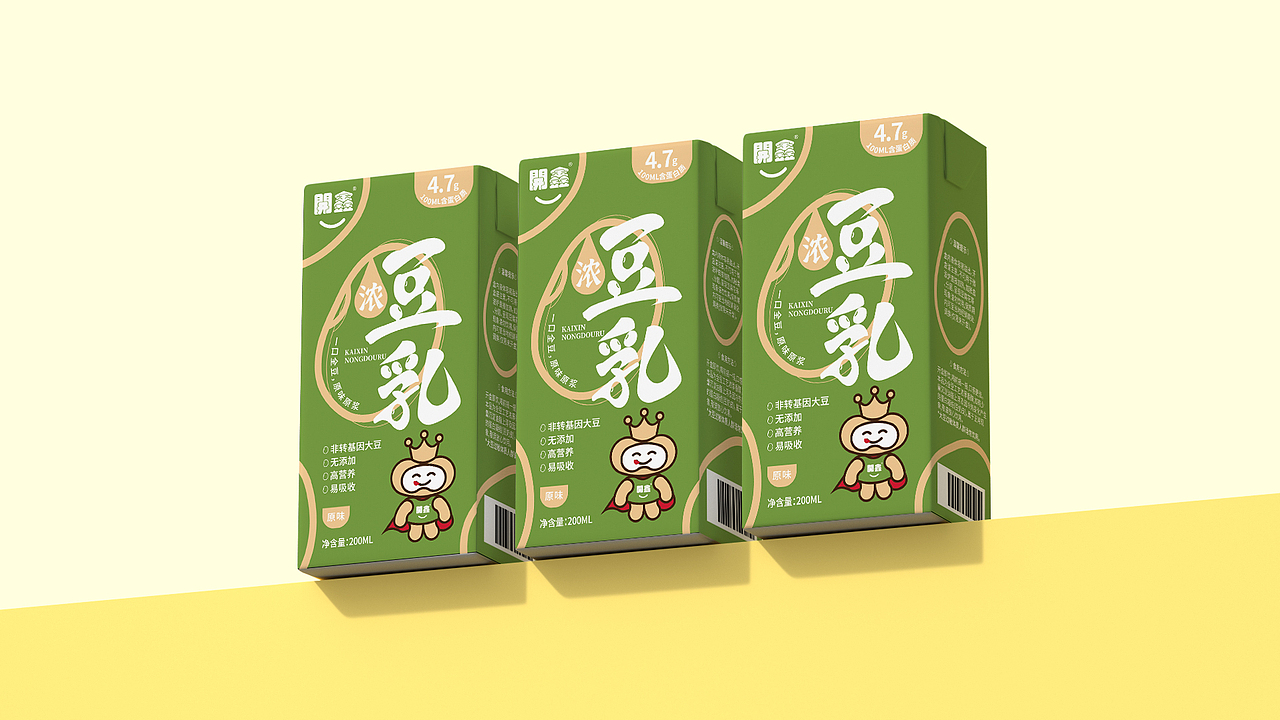 開鑫浓豆乳包装设计丨好豆乳好开心（图ZMzUyMzk2MDMy） - 包装 - 站酷设计师哪吒脑海原创素材 - 站酷ZCOOL