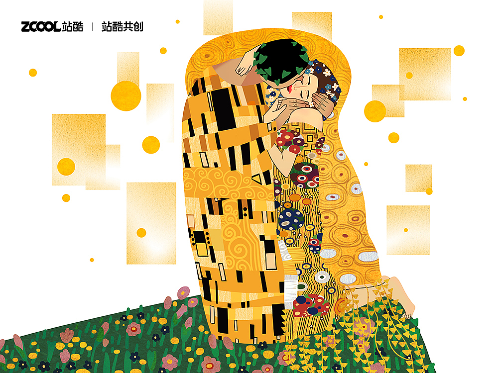 黄金之《吻》（图ZMzQyNjkxMDk2） - 艺术插画 - 站酷设计师海棠RAY原创素材 - 站酷ZCOOL