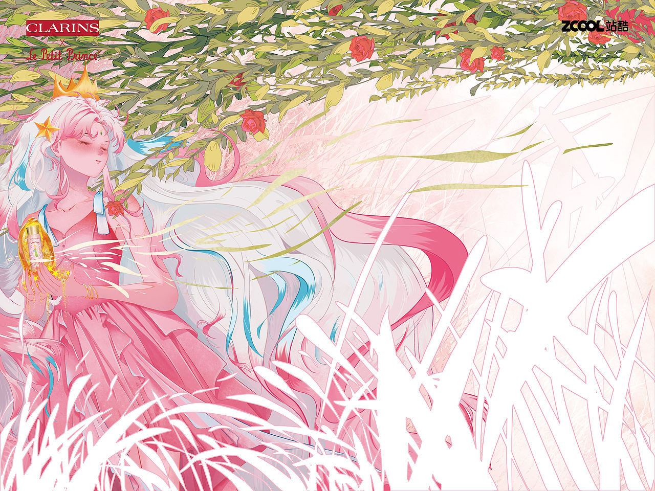 邂逅 #粉嫩多巴胺少女#为自己加冕（图ZMzQ0MjcwMzgw） - 商业插画 - 站酷设计师荼禅耶原创素材 - 站酷ZCOOL
