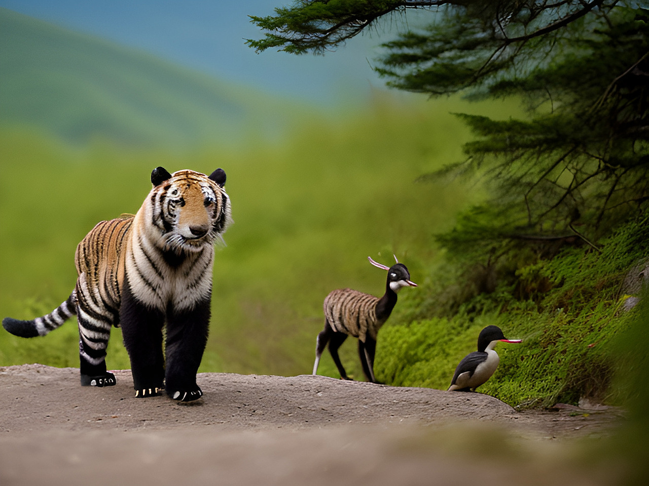 AI 人工智能生成 长白山地方特色 顶流动物园里的动物形象插画与故事分享（图ZMzcwNTUzMTg0） - 海报 - 站酷设计师未来之王原创素材 - 站酷ZCOOL