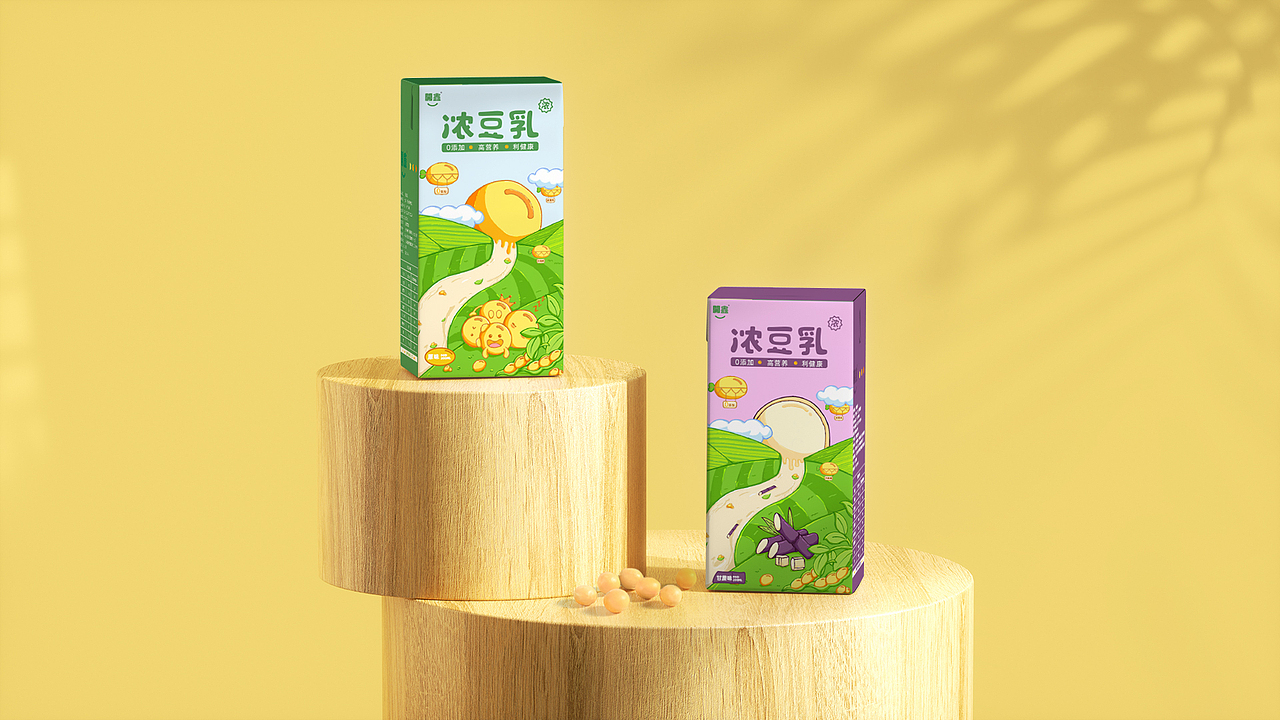 開鑫浓豆乳包装设计——自然美味（图ZMzUyMjQwMjg0） - 商业插画 - 站酷设计师煎饼MAX原创素材 - 站酷ZCOOL