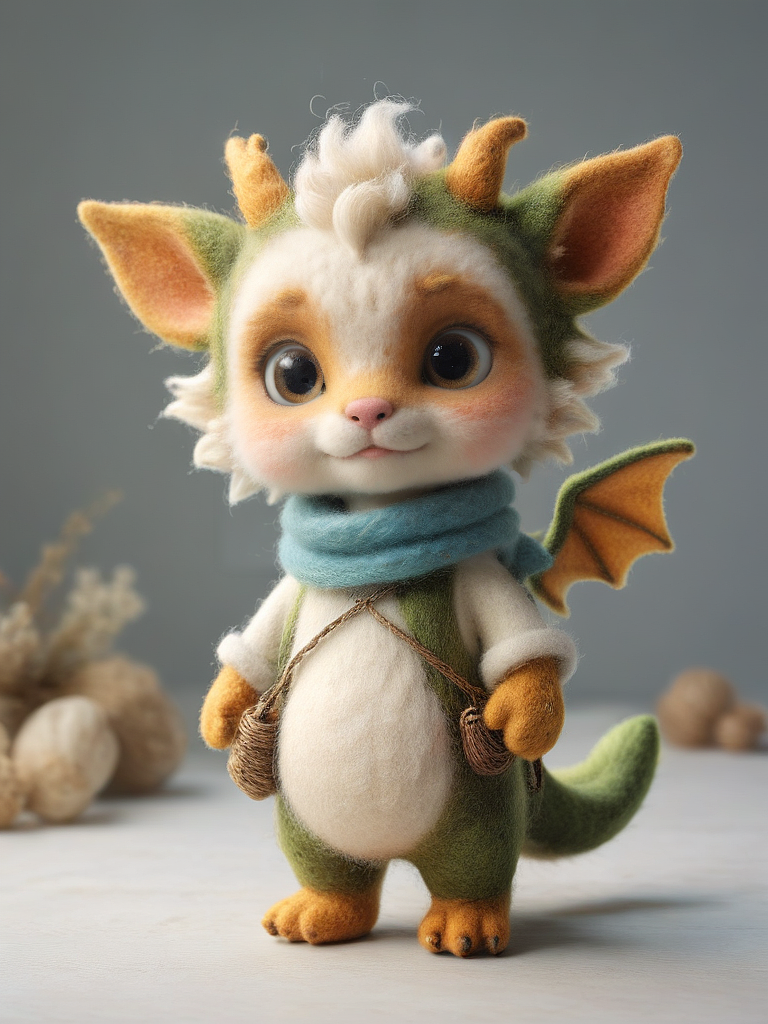 毛茸茸的龙宝宝～（图ZMzU4NDgyMTY0） - AI作品 - 站酷设计师明原创素材 - 站酷ZCOOL