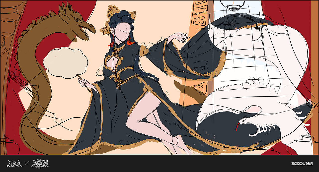 三国杀之锦绣天下——吴苋（图ZMzQ4MjQzOTky） - 概念设定 - 站酷设计师乌梅子酱油原创素材 - 站酷ZCOOL