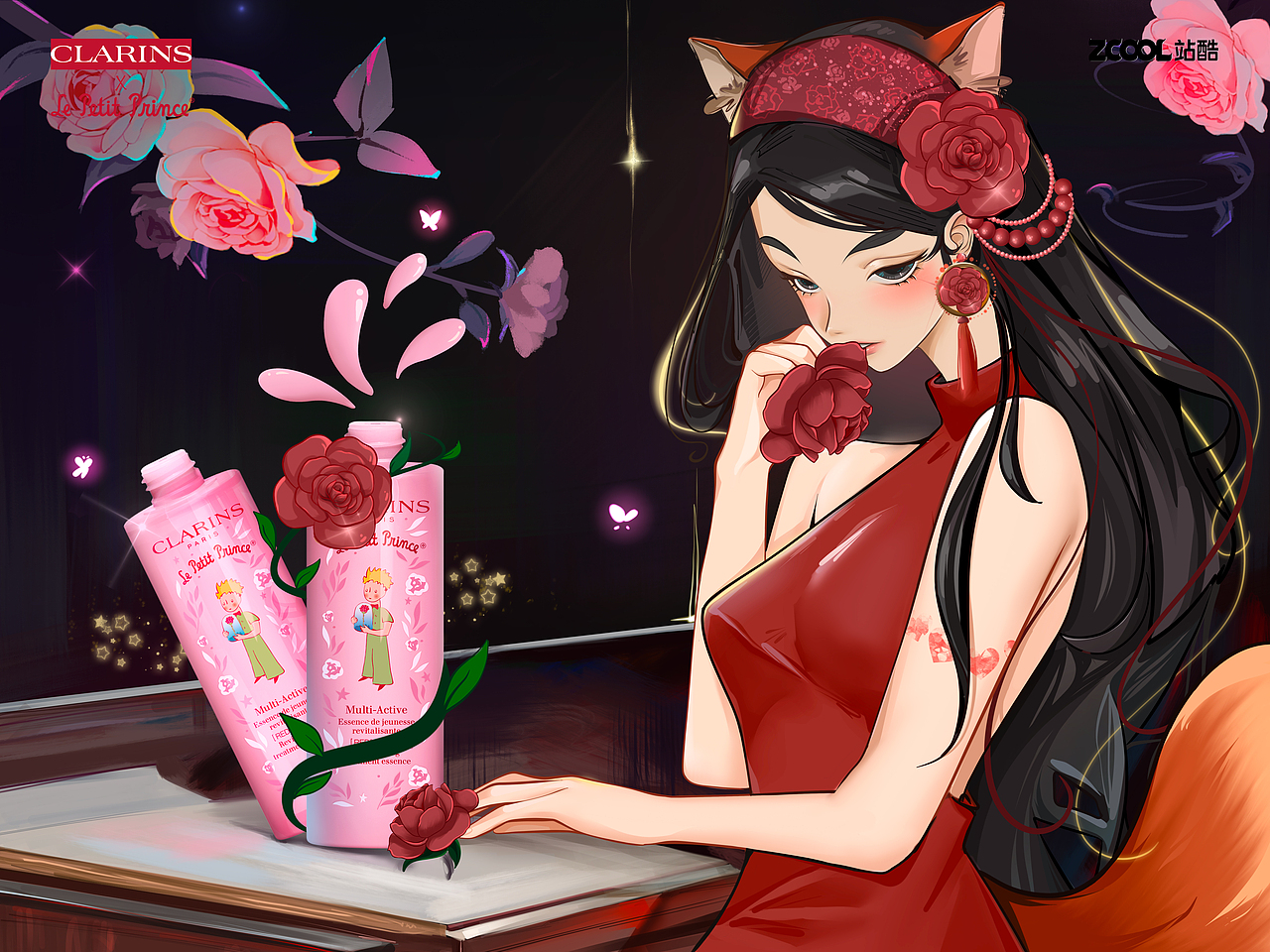 玫瑰少女的秘密（图ZMzQ0MTQ0MzA0） - 商业插画 - 站酷设计师是Susu啊原创素材 - 站酷ZCOOL