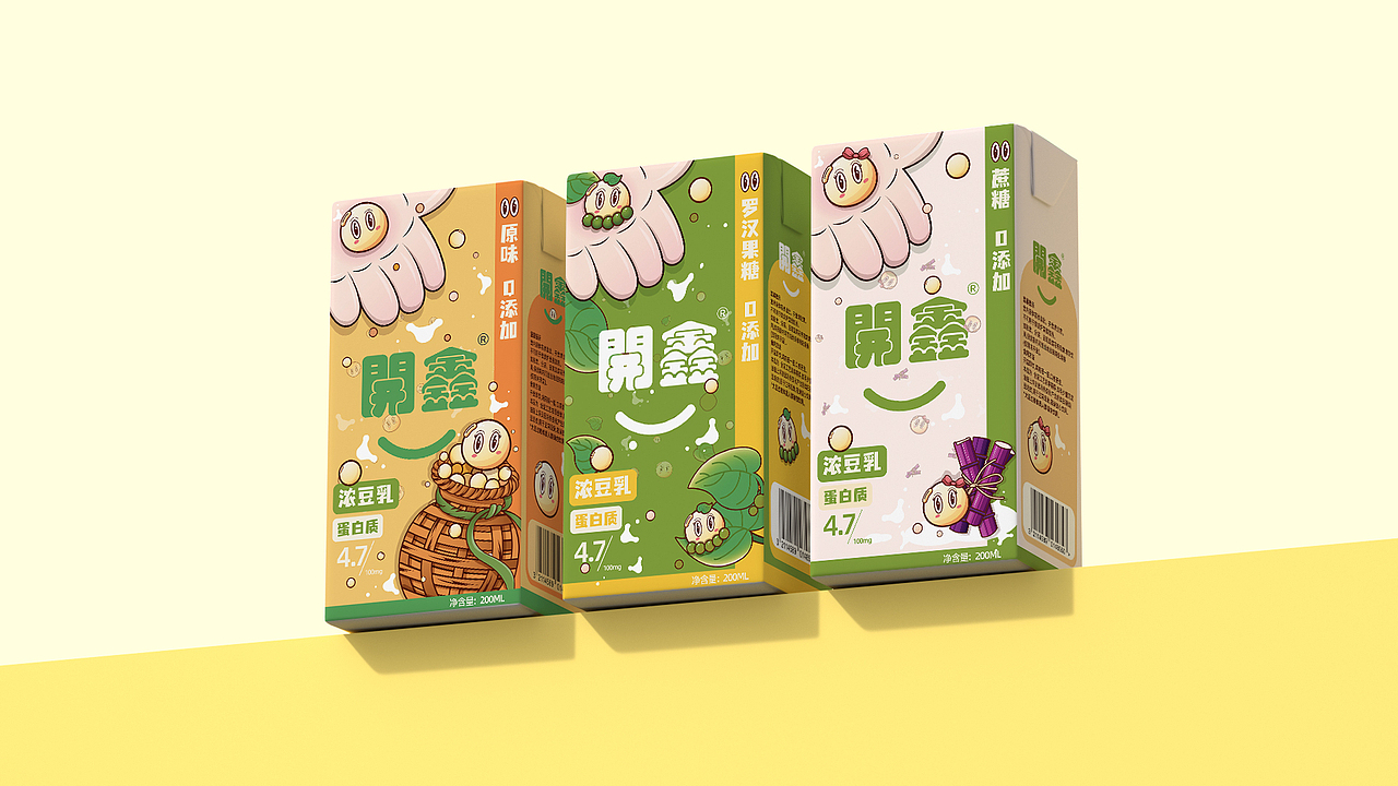 開鑫浓豆乳包装设计丨香浓豆豆乳