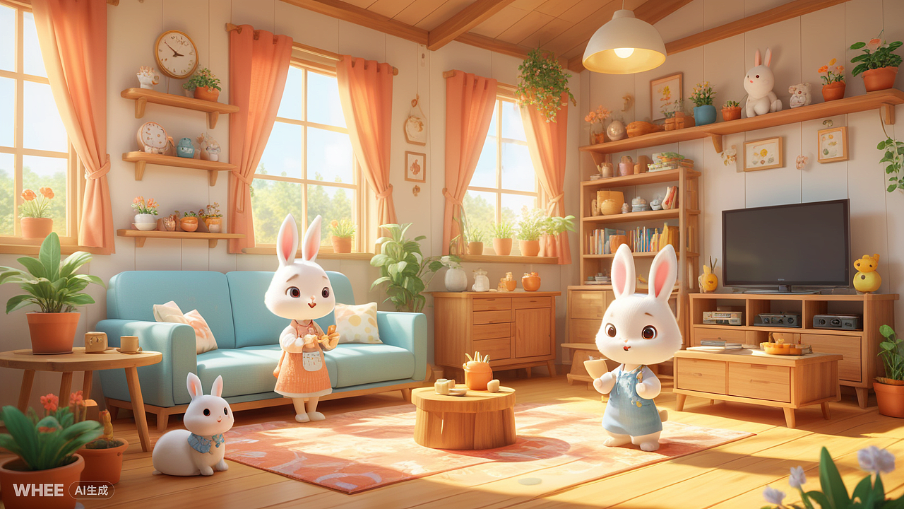 小兔子的勇敢冒险（图ZMzcwNDk1MzQ0） - AI作品 - 站酷设计师迎风不自傲原创素材 - 站酷ZCOOL