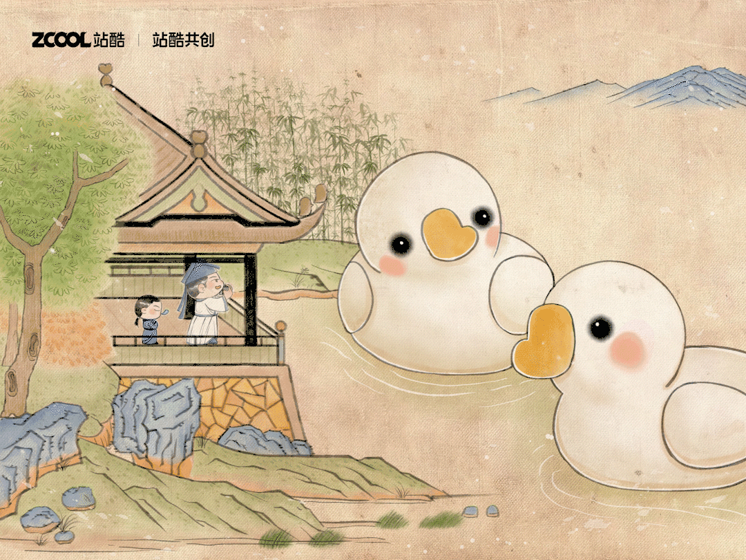 世界名画100--《羲之观鹅图》