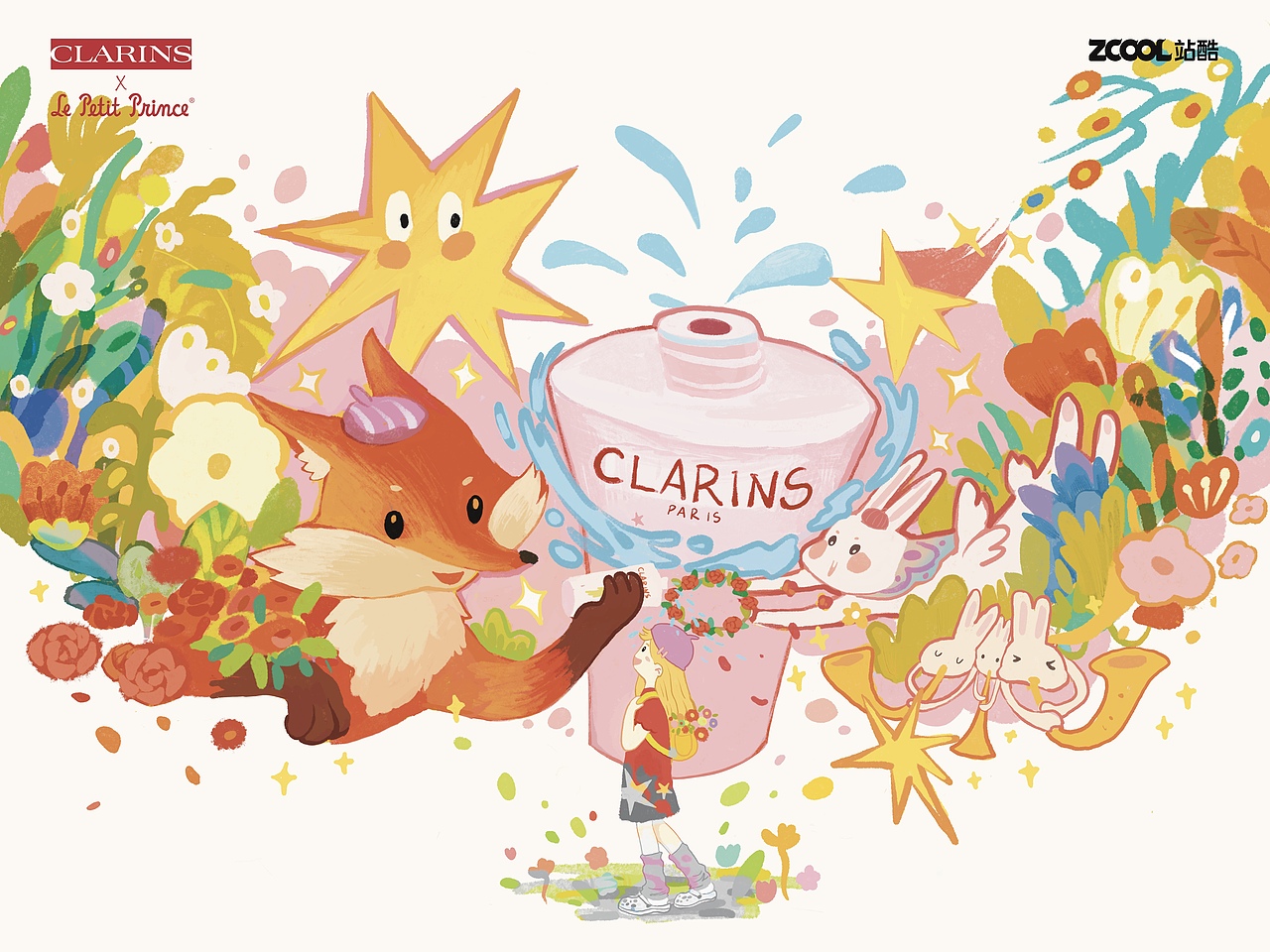 邂逅#粉嫩多巴胺少女#《梦境入口》（图ZMzQ0MDUyNDU2） - 商业插画 - 站酷设计师肆陸原创素材 - 站酷ZCOOL