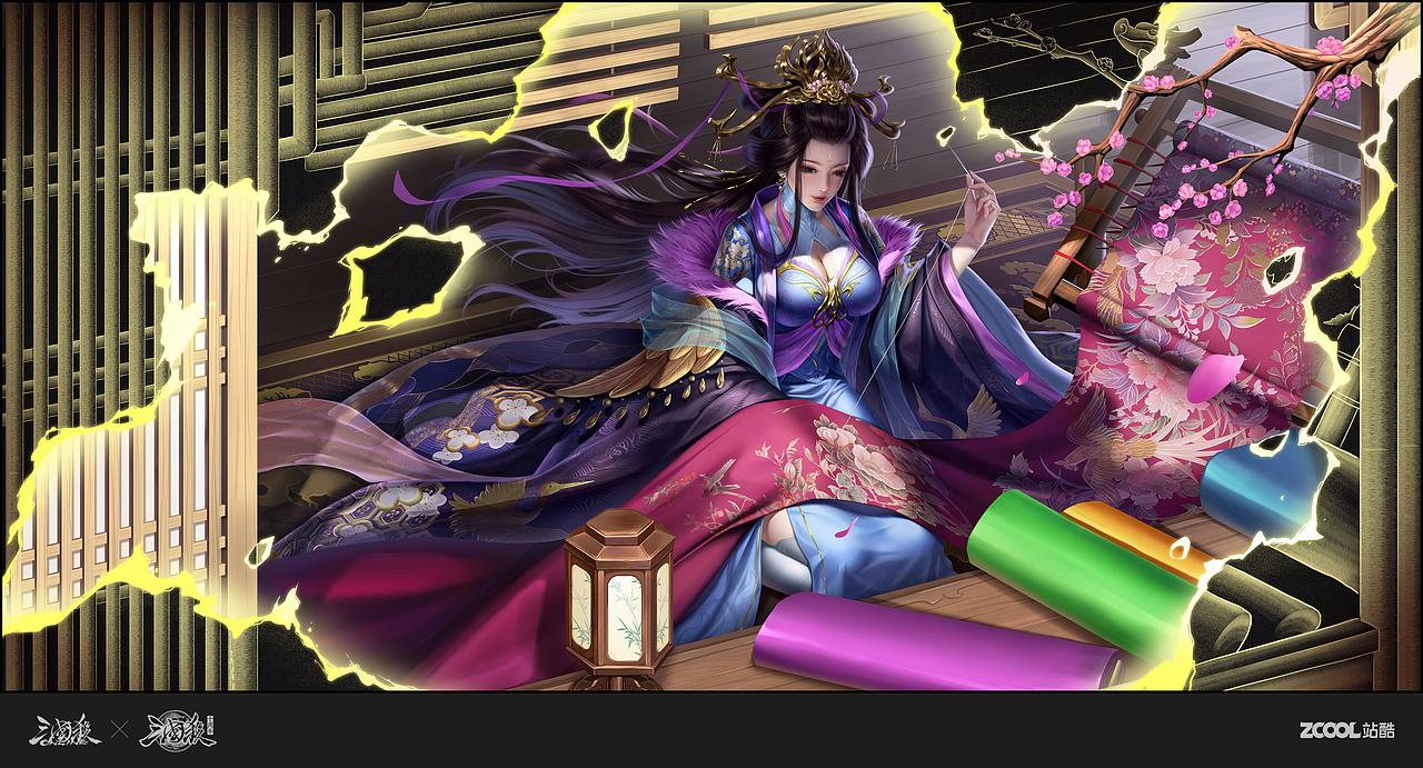 蜀绣薛灵芸（图ZMzQ4MDQzNTY4） - 概念设定 - 站酷设计师我怕风浪大原创素材 - 站酷ZCOOL
