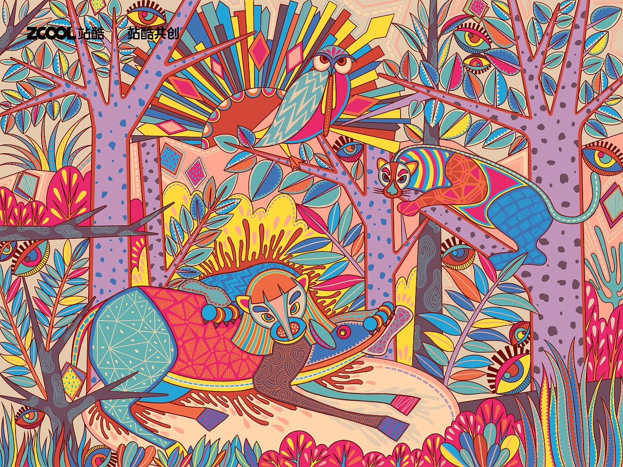 #世界名画100#kitsch名画（图ZMzQ0MTU4Nzky） - 艺术插画 - 站酷设计师youngANDrich原创素材 - 站酷ZCOOL