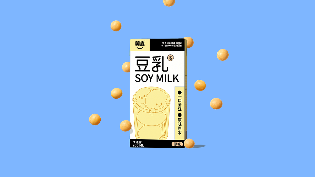 開鑫豆乳包装设计（图ZMzUyNDEwODA0） - 包装 - 站酷设计师唐溜溜o原创素材 - 站酷ZCOOL