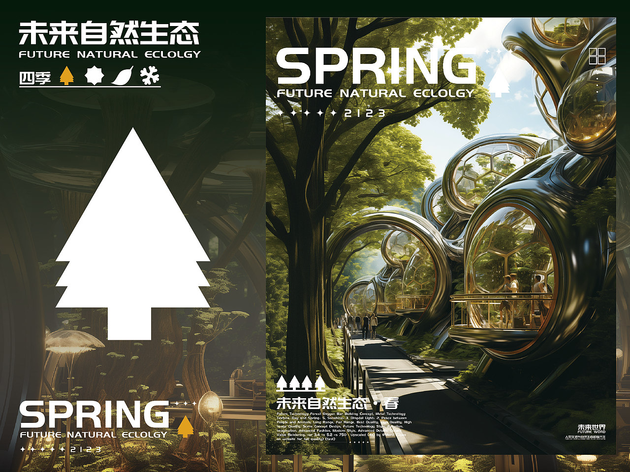 未来自然生态·四季（图ZMzU1NDk4MTk2） - AI作品 - 站酷设计师果子爱上梨原创素材 - 站酷ZCOOL