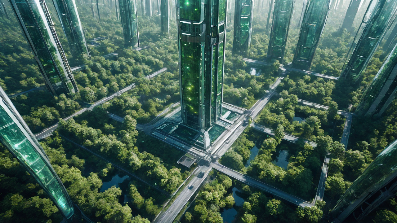晶莹未来：透明奇迹中的森林都市（图ZMzU1NjAyMDE2） - 其他空间 - 站酷设计师黑橘321原创素材 - 站酷ZCOOL