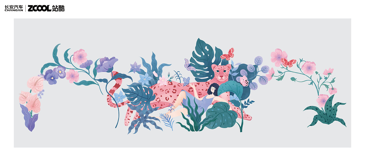 【丛林之梦—多巴胺的旋律】长安LUMIN车贴设计（图ZMzY5MDE1Mjcy） - 图案 - 站酷设计师游泳的魚原创素材 - 站酷ZCOOL