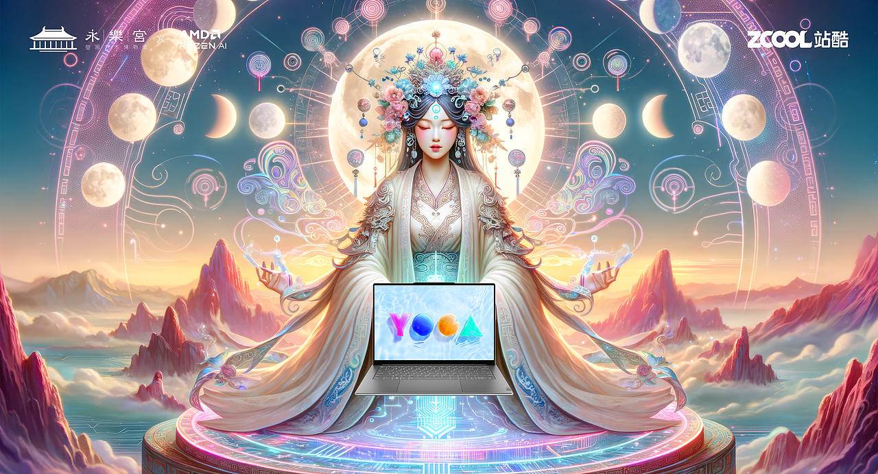 数字仙境：AMD与永乐宫共绘科技仙境！（图ZMzU4NzYxNTU2） - AI作品 - 站酷设计师不耳创意设计原创素材 - 站酷ZCOOL