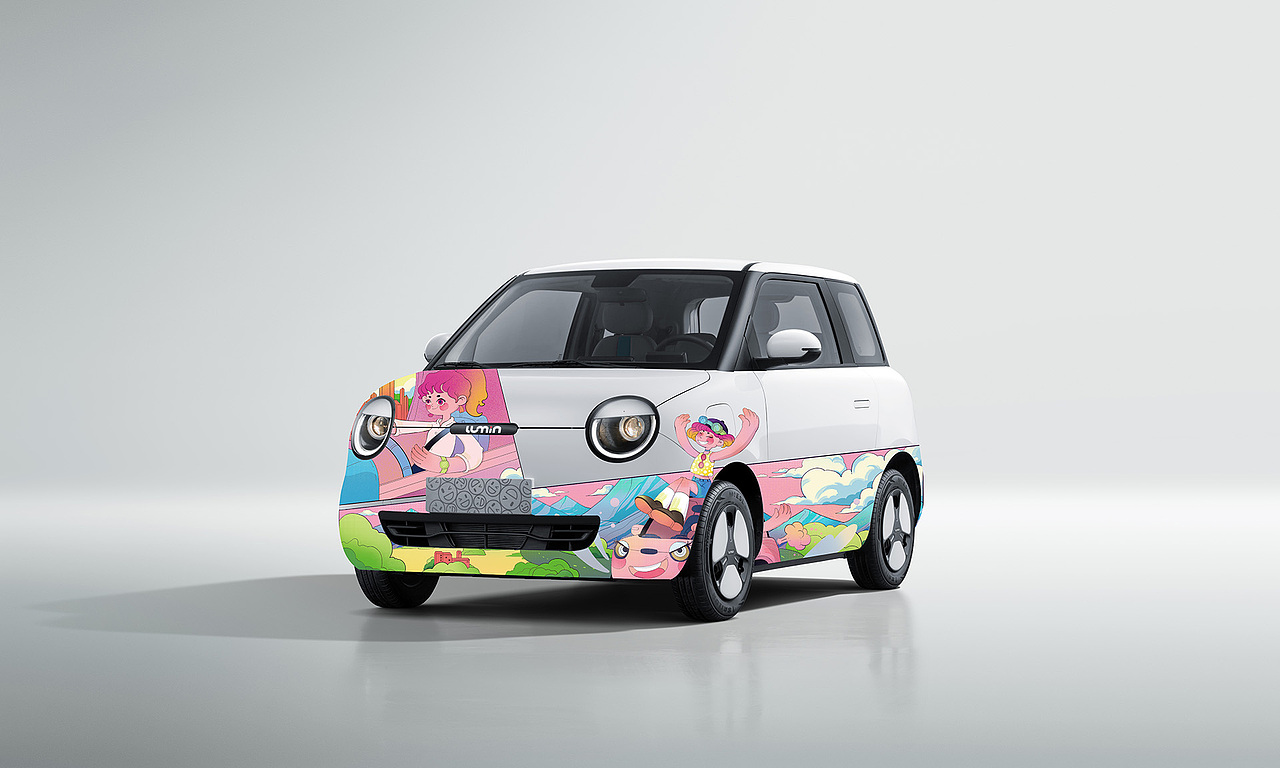 《糯米小姐的出行日常》-长安Lumin车贴设计大赛（图ZMzY3OTI1OTgw） - 图案 - 站酷设计师三原色RGB原创素材 - 站酷ZCOOL