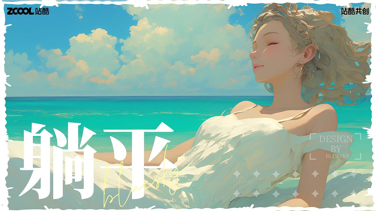 躺平-看鯨.聽海（圖ZMzY5ODI0OTU2） - 藝術(shù)插畫 - 站酷設(shè)計(jì)師Blue嚕嚕嚕原創(chuàng)素材 - 站酷ZCOOL