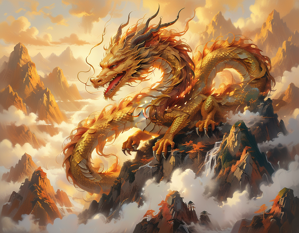 金龙探首（图ZMzYwMTQzMjI4） - AI作品 - 站酷设计师无忌啊原创素材 - 站酷ZCOOL