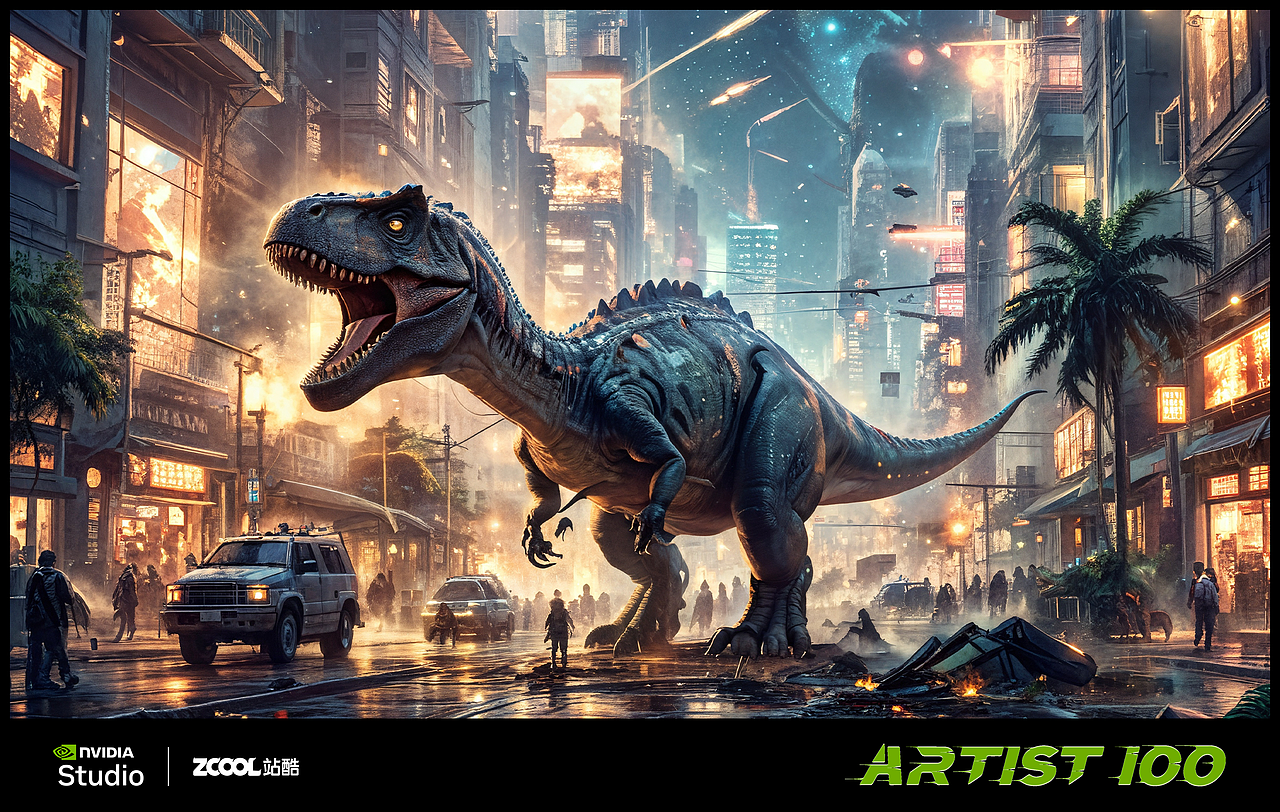 共生未来，恐龙新纪元（图ZMzY3NTIzNDQ4） - AI作品 - 站酷设计师R橘next原创素材 - 站酷ZCOOL