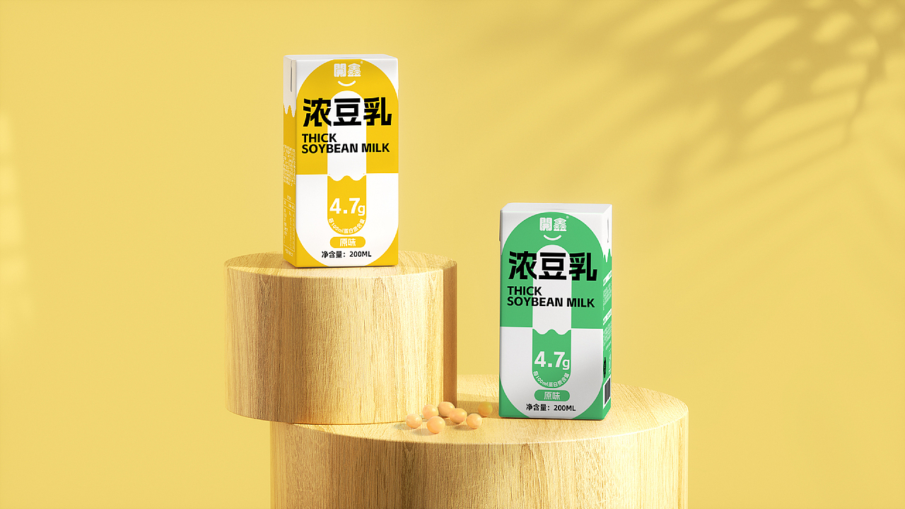 開鑫浓豆乳包装设计丨仅有大豆和水