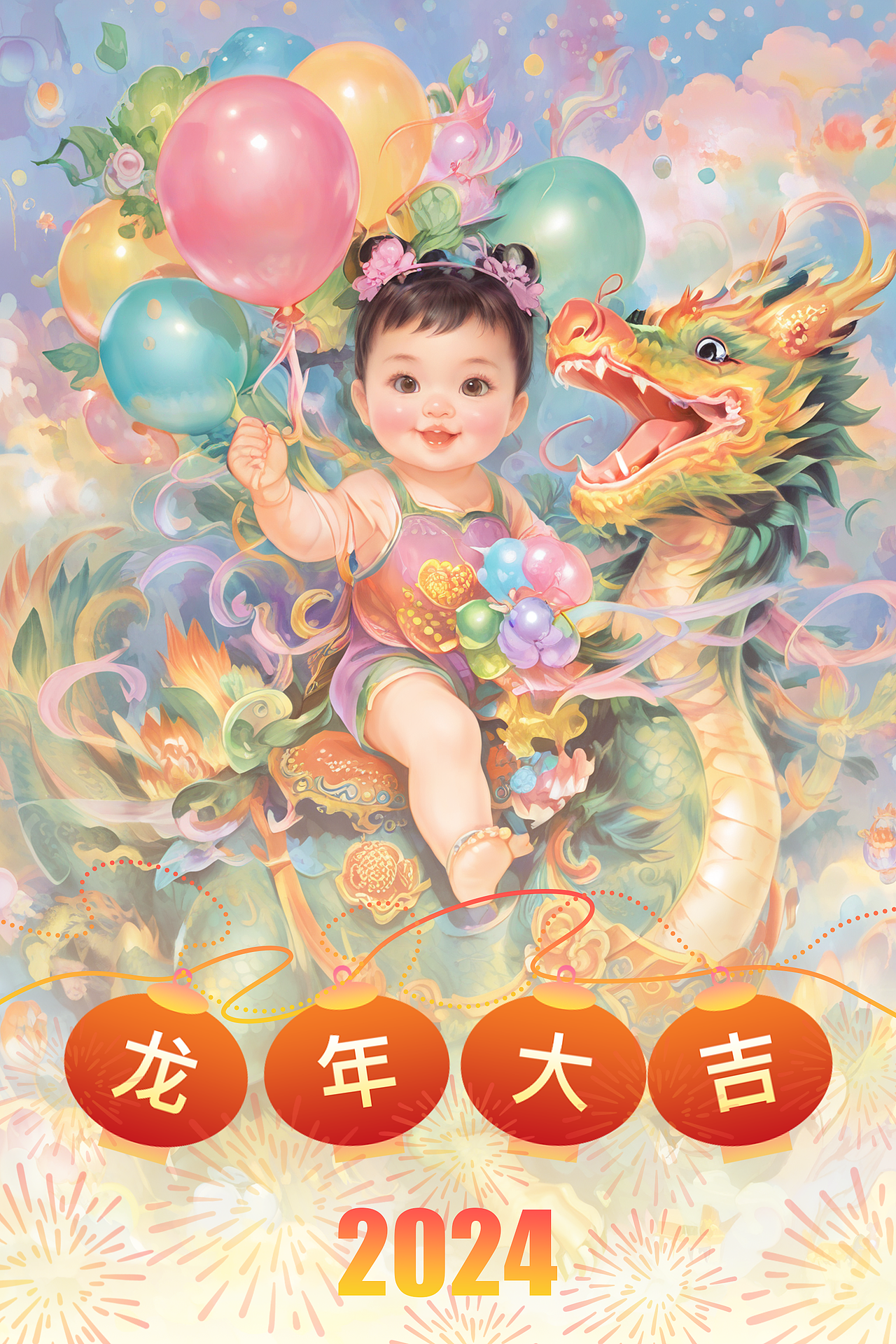 龙年守护神(图ZMzYwNTYzMjQ4) - AI作品 - 站酷设计师棉棉的绘画原创素材 - 站酷ZCOOL