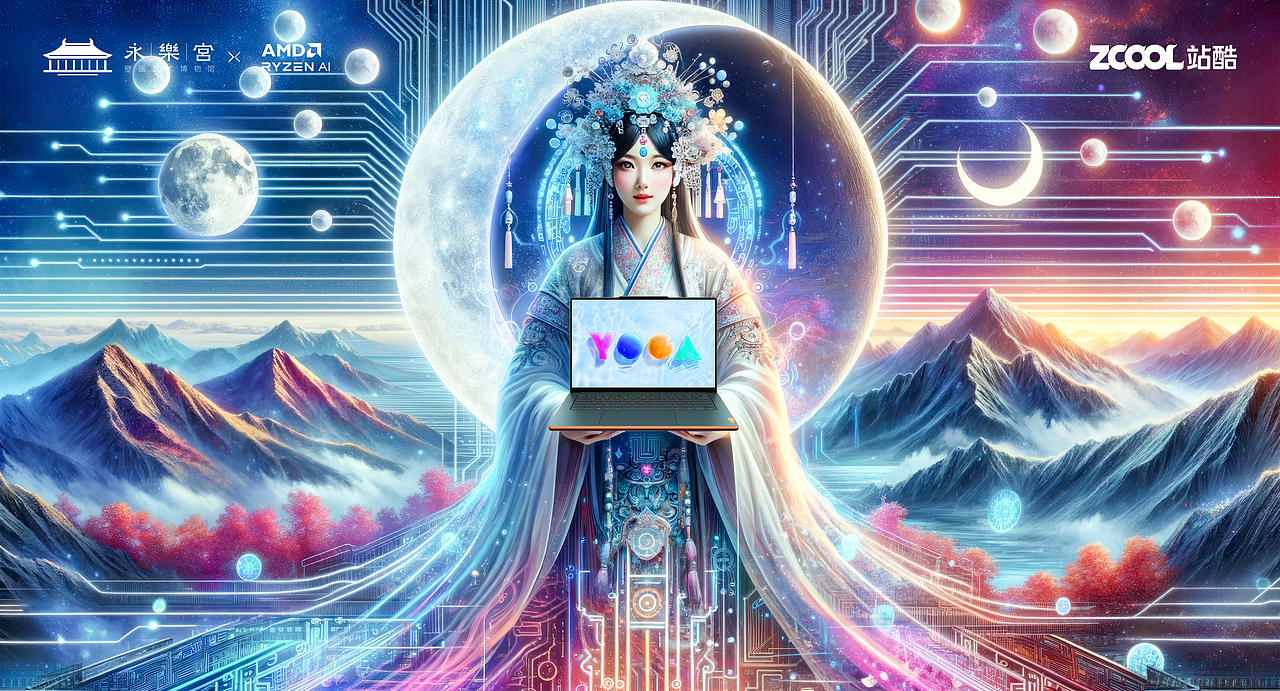 数字仙境：AMD与永乐宫共绘科技神话！（图ZMzU4NzYyMDM2） - AI作品 - 站酷设计师不耳创意设计原创素材 - 站酷ZCOOL