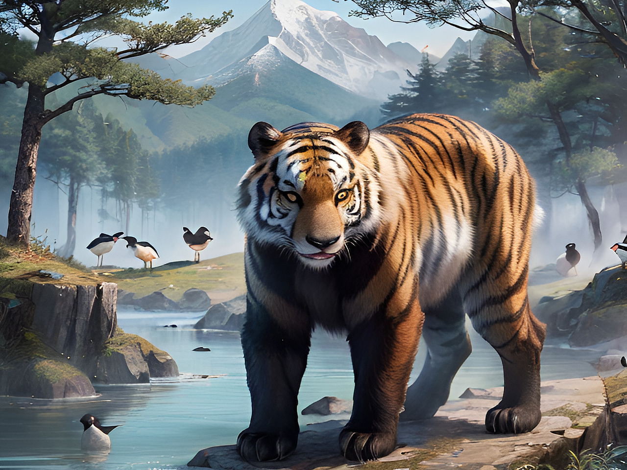 AI 人工智能生成 长白山地方特色 顶流动物园里的动物形象插画与故事分享（图ZMzcwNTUzMjEy） - 海报 - 站酷设计师未来之王原创素材 - 站酷ZCOOL