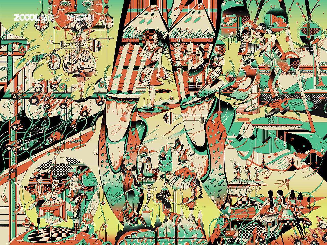 世界名画100——《舞台》（图ZMzQ0MDkxMjMy） - 艺术插画 - 站酷设计师鑫兰灰人原创素材 - 站酷ZCOOL