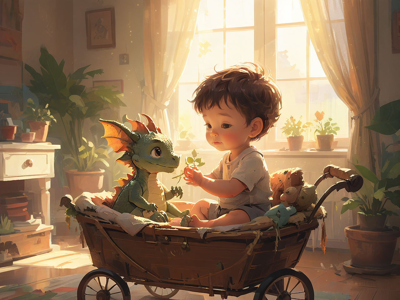 心灵的守望者：宝宝与守护龙（图ZMzU5MDc1NDA0） - AI作品 - 站酷设计师Rechryya原创素材 - 站酷ZCOOL